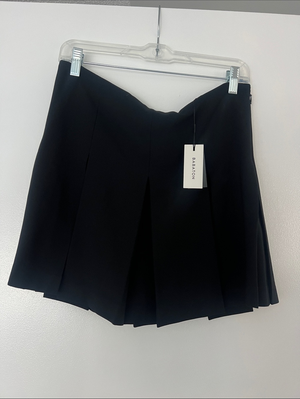 Babaton Black Pleated A-Line Skirt NWT
